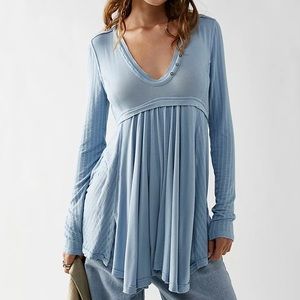 Free People Babydoll style shirt, “Birdie Henley”